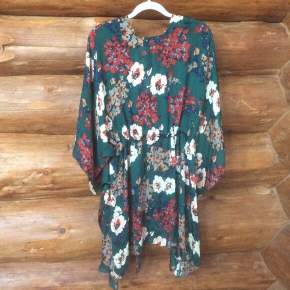 Umgee USA NWT Green Forest Mix Lightweight Earthy Floral Boho Kimono Size XL - Picture 2 of 5